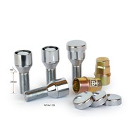 Болты секретные 14 х 1,25 х 29 хром конус вращ.кольцо, хром пластик.колпачок [ 377115X2 ]