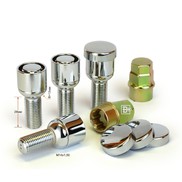 Болты секретные 14 х 1,50 х 28 хром сфера вращ. кольцо хром пластик. колпачок [ 384110X2 ]