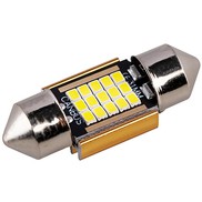 Автолампа диод t11(c5w) 12v 15smd диодов 1-конт 31мм белая skyway