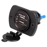 Розетка USB Airline встраиваемая Airline влагозащ. с 2 портами 5В, 2.1А + 2.1А [ AEBJ205 ]