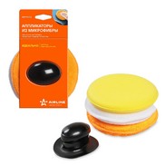 Аппликатор для нанесения покрытий Airline микрофибра набор 3 шт. с ручкой 12,5 x 12,5 см ABPN002