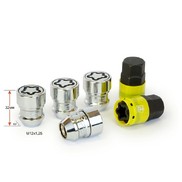 Гайки секретные 12 x 1,25 x 32 тройной никель/хром конуc закрытые вращающ.кольцо ключ 19-21 726344X2