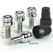 Болты секретные М12x1,50x25 тройной никель/хром сфера универсальный ключ 17-19 мм Вектор 685100F2