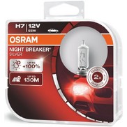 Лампа галогенная H7 12V 55W OSRAM Night breaker Silver +100% света 2 шт.64210NBSHCB