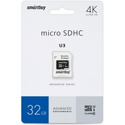 КАРТА ПАМЯТИ Micro 32GB SmartBuy U3 Advanced 4K