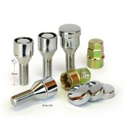 Болты секретные М12x1,50x26 хром конус вращ. кольцо хром пластик. колпачок 2 ключа 4 шт. 375103X2