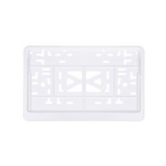 Рамка под номер SKYWAY пластм,белый, с защелкой, без надписи для япон. авто