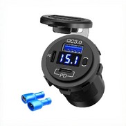 Разъем врезной USB +2TYPE C AC03 круглый
